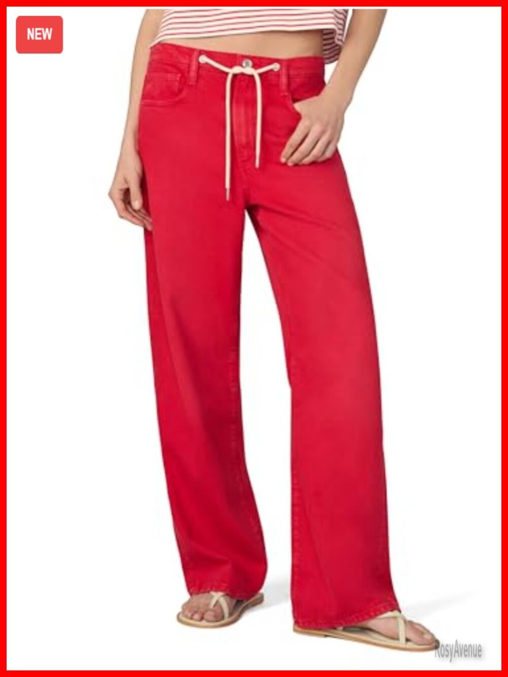 The Ryan Relaxed Low Rise Straight Leg Draw Cord Denim Pant